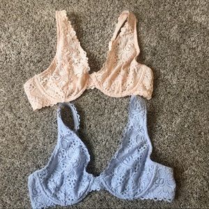 Aerie Boho Unlined Plunge Bras - Set of 2
